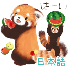 [LINEスタンプ] レッサーパンダのポへ！仲間！ 日常！ スイカ