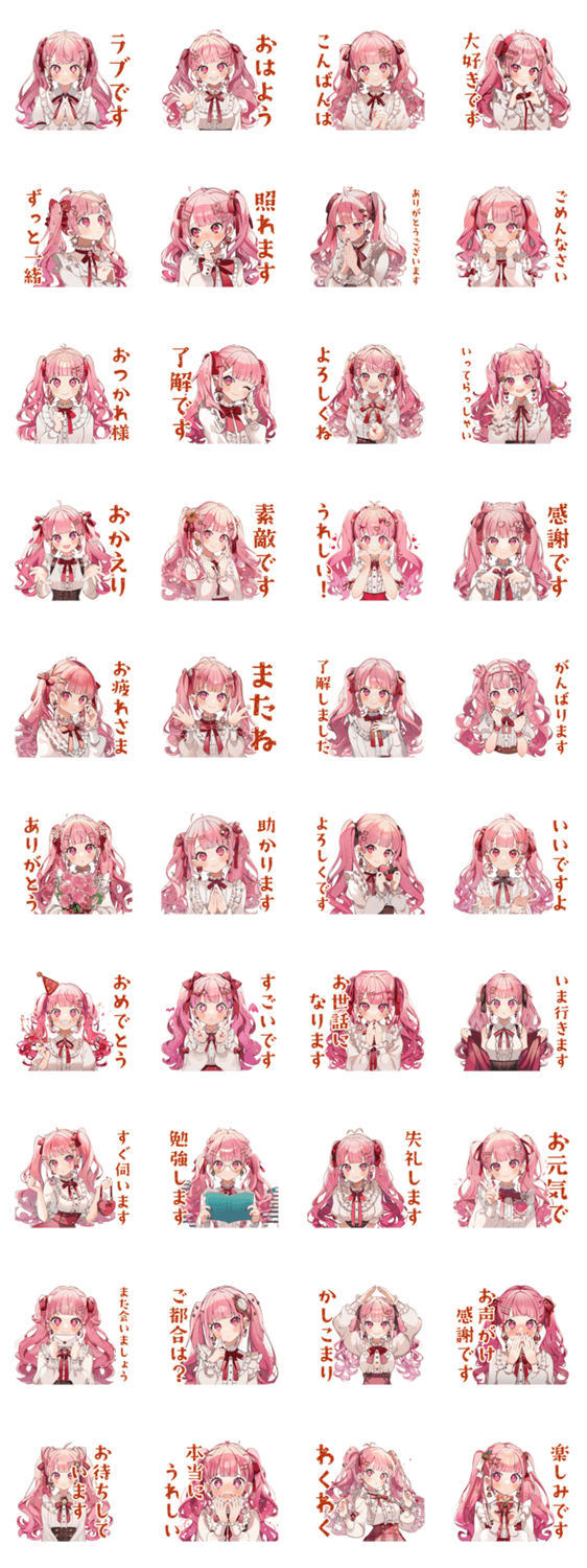 ラブリーな女の子の敬語お返事♡のスタンプ詳細