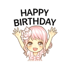 [LINEスタンプ] happy birthdayガール