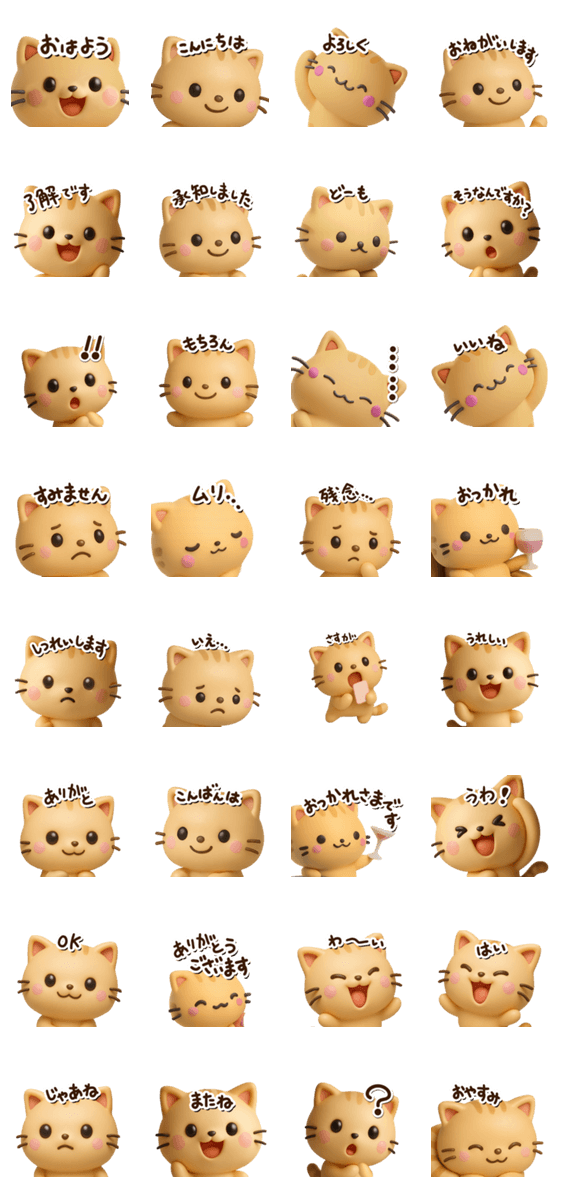 ちびトラ☆3D【どアップ】のスタンプ詳細