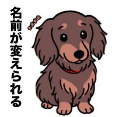 [LINEスタンプ] 名前入りダックスロングチョコタン