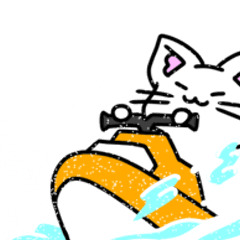 [LINEスタンプ] 動くしろねこ 福ちゃん 夏バージョン