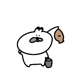 [LINEスタンプ] うさぎイヌ