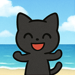 [LINEスタンプ] 海のクロネコ@SFW