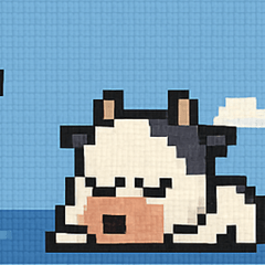 [LINEスタンプ] 海のピクセルウシ@SFW