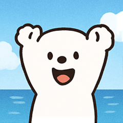 [LINEスタンプ] 海のシロクマ@SFW