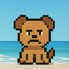 [LINEスタンプ] 海のピクセルイヌ@SFW