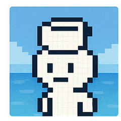 [LINEスタンプ] 海のピクセルウサギ@SFW