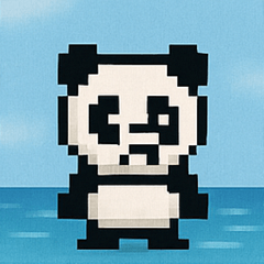 [LINEスタンプ] 海のピクセルパンダ@SFW