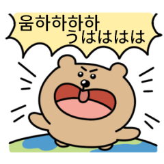 [LINEスタンプ] 真剣熊 (日本語/韓国語)