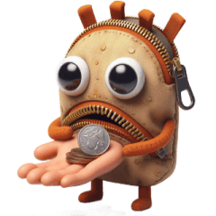 [LINEスタンプ] サイフモンスター、また腹ペコなのにお金が