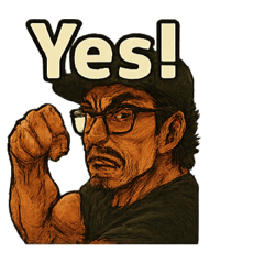 [LINEスタンプ] 髭眼鏡帽子のナイスガイ