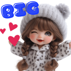 [LINEスタンプ] 【BIG】見やすい❤️カラフルの可愛い女の子