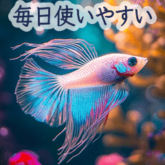 [LINEスタンプ] 背景が動く▶︎美しいアクアリウム2✨日常