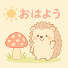 [LINEスタンプ] ほっこりハリネズミとキノコの日常
