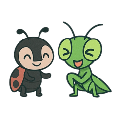 [LINEスタンプ] カマキリとてんとう虫の物語