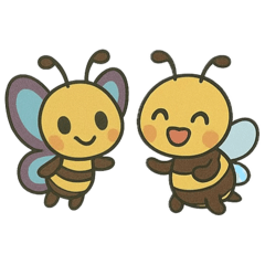 [LINEスタンプ] ハチとチョウの物語