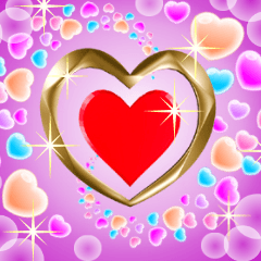 [LINEスタンプ] 背景が動く！華麗なるハート