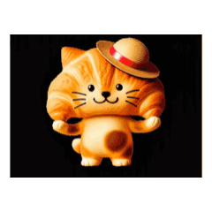 [LINEスタンプ] 動くクロワッにゃん 3D -2 