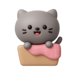 [LINEスタンプ] はこねこ‐3Ⅾ/日常