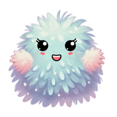 [LINEスタンプ] ちびカワブルーモンスター