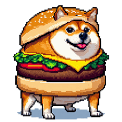 [LINEスタンプ] 柴犬バーガー シバーガー な太っちょ柴犬