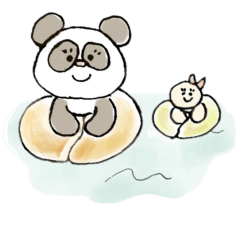 [LINEスタンプ] 「ぱんつぱんだ」と「かめろんぱん」②夏