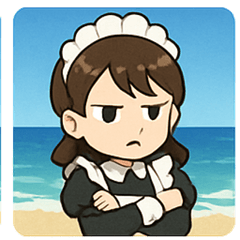 [LINEスタンプ] 海のメイド@SFW