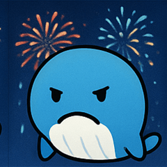 [LINEスタンプ] 花火のクジラ@SFW