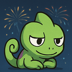 [LINEスタンプ] 花火のカメレオン@SFW