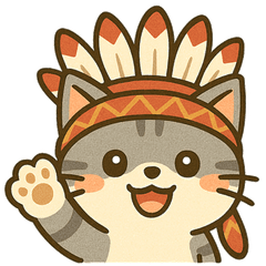 [LINEスタンプ] ウォーボンネットねこ すずちゃん
