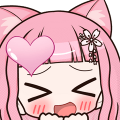 [LINEスタンプ] 感情を伝えるスタンプ・ネコ耳女子