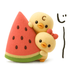 [LINEスタンプ] ぴよぴよ夫婦の夏◎ぬいぐるみ