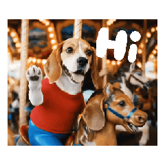 [LINEスタンプ] 動く・びぃ〜ぐる犬☆ 
