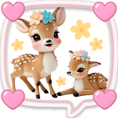 [LINEスタンプ] 仔鹿バンビ 愛を伝える＆応援 吹き出し BIG