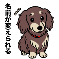 [LINEスタンプ] 名前入りダックスロングチョコクリーム
