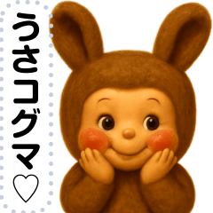 [LINEスタンプ] ラブリー♡うさコグマ メッセージスタンプ