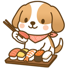 [LINEスタンプ] ビーグル犬ビビちゃんの食事スタンプ 