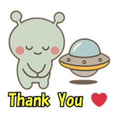[LINEスタンプ] かわいい宇宙人とUFO