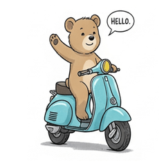 [LINEスタンプ] バイクに乗るこぐまスタンプ