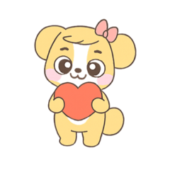 [LINEスタンプ] かわいい犬っぽい子のいろいろな表情