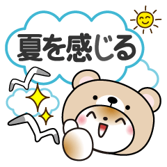 [LINEスタンプ] 夏を感じる♡くま被り物ゆるねこ
