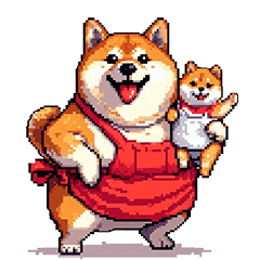 [LINEスタンプ] 子どもに送る父母太っちょ柴犬