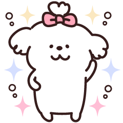 [LINEスタンプ] 白モフ♡犬さん