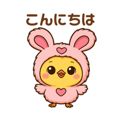 [LINEスタンプ] ひよこウサギ「ぴよモモ」  日常スタンプ