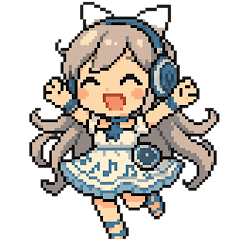 [LINEスタンプ] くらげ姫くららちゃんのドット絵スタンプ