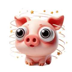 [LINEスタンプ] ピンクぶた、今日は交流拒否
