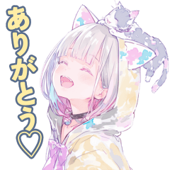 [LINEスタンプ] 猫耳フードの女の子の日常