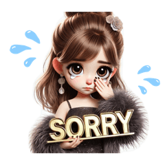[LINEスタンプ] 【再販】文字プレートを持つ女の子✨