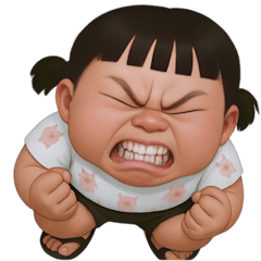 [LINEスタンプ] マミ 太っていてぽっちゃりした女の子 (NT)